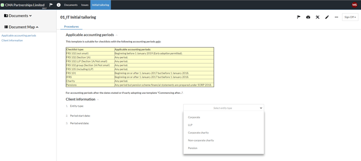 Entity selector 